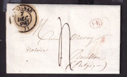 DDFF 514 - Lettre Précurseur De France CARIGNAN 1847 - Marque D'entrée Belge FRANCE PAR BOUILLON - Doorgangstempels