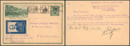 EP Au Type Carte Illustrée 35ctm Vert Képi (SBEP N°9, Oostende) Voyagé De Bruxelles + Vignette "Vin" (Alcool, Pasteur) > - Tarjetas 1909-1934