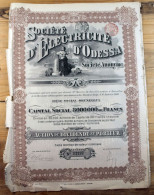 Ukraine:France:Odessa Electric Society Obligation, Bond, 1910 - Electricidad & Gas