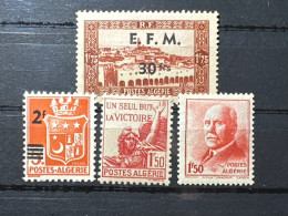 1943  Lot  4 Timbres Algérie.  MNH - Autres & Non Classés