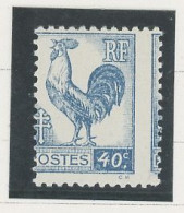 VARIÉTÉ - N° 632 N* - COQ D'ALGER -40c BLEU - PIQUAGE À CHEVAL - Neufs