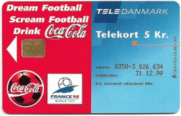 Denmark - Tele Danmark (chip) - Coca Cola France '98 - TDP224 - 05.1998, 1.000ex, 5kr, Mint - Danemark