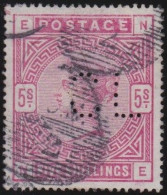 Great Britain        .   Y&T    .   87  Perfin  (2 Scans)  .  1883-84     .    O   .     Cancelled - Gebruikt