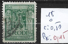 EGEE RHODES 18 Oblitéré Côte 0.50 € - Egée