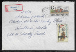 Czechoslovakia. Stamps Sc. 2117, 2020 On Registered Letter, Sent From Hronov  4.09.78 For “Tesla” Uhersky Brod. - Lettres & Documents