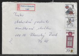 Czechoslovakia. Stamp Sc. 1733, 1970, 2103 On Registered Letter, Sent From Cista U Litomysle 29.06.79 For “Tesla” - Lettres & Documents