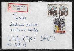 Czechoslovakia. Stamp Sc. 1969, 2167 On Registered Letter, Sent From Banska Bela  10.07.78 For “Tesla” Uhersky Brod. - Lettres & Documents