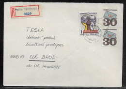 Czechoslovakia. Stamp Sc. 1969, 2167 On Registered Letter, Sent From Nymburk  28.07.78 For “Tesla” Uhersky Brod. - Lettres & Documents