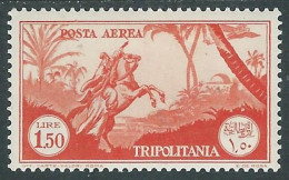 1931-32 TRIPOLITANIA POSTA AEREA SOGGETTI AFRICANI 1,50 LIRE MH * - RA29-3 - Tripolitania