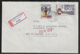 Czechoslovakia. Stamps Sc. 2167, 2062 On Registered Letter, Sent From Bramdys And Labemon 20.06.78 For “Tesla” Uhersky B - Lettres & Documents