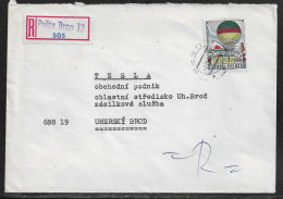 Czechoslovakia. Stamp Sc. C91 On Registered Letter, Sent From Brno 4.09.78 For “Tesla” Uhersky Brod. - Lettres & Documents