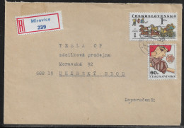 Czechoslovakia. Stamps Sc. 2095, 1735 On Registered Letter, Sent From Mirovice 7.08.78 For “Tesla” Uhersky Brod. - Covers & Documents
