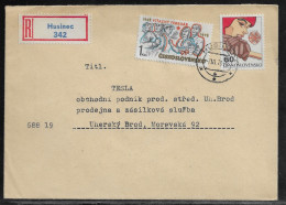 Czechoslovakia. Stamps Sc. 2095, 2157 On Registered Letter, Sent From Husinec 7.06.78 For “Tesla” Uhersky Brod. - Lettres & Documents