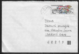 Czechoslovakia. Stamp Sc. 2558 On Letter, Sent From Varnsdorf 18.01.89 For “Tesla” Uhersky Brod. - Lettres & Documents