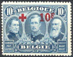 [** SUP] N° 163, 10F+10F Bleu, La Bonne Valeur - Fraîcheur Postale - Cote: 2565€ - 1918 Rode Kruis