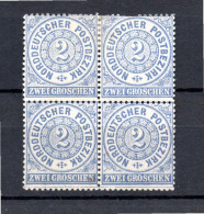 NDP 1869 Freimarke 17 In Viererblock Luxus Ungebraucht/postfrisch - Postfris