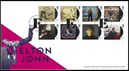 GROSSBRITANNIEN GRANDE BRETAGNE GB 2019 ELTON JOHN MUSIC GIANT SET 8V. FDCSG 4253-60 MI 4428-35 YT 4840-48 - 2011-2020 Em. Décimales