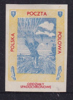POLAND 1943 Field Post Seals Parachutist Smith FP3A Mint Hinged - Liberation Labels