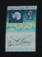 BRITISH ANTARCTIC TERRITORY 1971, 10 Years Antarctic Treaty, Fauna, Mi #41, MNH** - Neufs