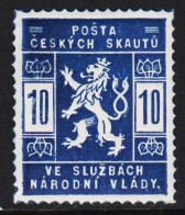 1918. CESKOSLOVENSKO.  POSTA CESKYCH SKAUTU VE SLUZBACH NARODNI VLADY 10 H Hinged. Unusual Sco... (Michel Ia) - JF540171 - Unused Stamps