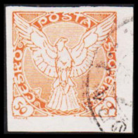 1920. CESKOSLOVENSKO. ENEWSPAPER STAMP. Falcon. 50 Heller. Imperforated,  (Michel 190) - JF540245 - Gebraucht