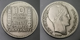 Monnaie France - 1946 Rameaux Courts- 10 Francs Turin Grosse Tête - 10 Francs