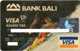 INDONESIA - CREDIT BANK CARD - VISA OLD LOGO - BANK BALI - THEMATIC OLYMPICS - NAGANO 1998 - Geldkarten (Ablauf Min. 10 Jahre)