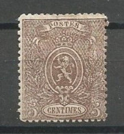 Belgique Belgie Belgium COB 25 Dent.14½x14 MH / * 1866 Petit Lion (Forte Charnière, Voir Dos) Cote: 385,00€ - 1866-1867 Coat Of Arms