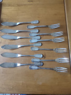 Armand Frenais 6 Fourchettes 6 Couteaux à Poisson Métal Argenté Style Chinon - Silverware