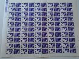 ZA484.14 ROMANIA   Sheet With   100 Stamps 40b  PORTO  Postage Due - Cancel Bucuresti    1974 - Sonstige & Ohne Zuordnung