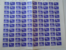 ZA484.17  ROMANIA   Sheet With   100 Stamps 1 Leu  PORTO  Postage Due - Cancel Bucuresti    1973 - Autres & Non Classés