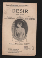 Partition "petit Format"  (ancienne) Paulette DARTY   DESIR   1909    (M6219 /L) - Other & Unclassified