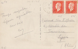 CP "Le Vieux Compiègne" Obl. Compiègne Le 14/5/45 Sur 50c X 2 Dulac N° 685 (tarif Du 1/3/45) Pour Lyon - 1944-45 Marianna Di Dulac