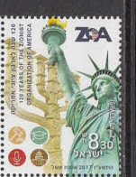 2017 Israel Zionist Organization Of America Statue Of Liberty Complete Set Of 1 MNH @ BELOW FACE VALUE - Gebraucht (ohne Tabs)