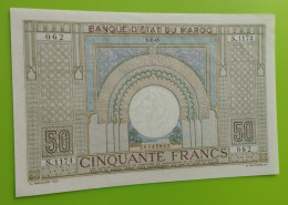 MAROC MOROCCO MARRUECOS MAROKKO BANQUE D'ETAT 50 FRANC 1945 AUNC/UNC - Maroc