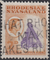 1959 Rhodesien & Nyasaland ° Mi:GB-RH 21, Sn:GB-RH 160, Yt:GB-RH 21,Copper Mining, Queen Elizabeth II (1926-2022) - Rhodesia & Nyasaland (1954-1963)