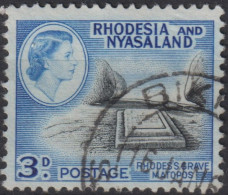 1959 Rhodesien & Nyasaland ° Mi:GB-RH 23, Sn:GB-RH 162, Yt:GB-RH 23, Rhodes's Grave, Queen Elizabeth II (1926-2022) - Rhodésie & Nyasaland (1954-1963)