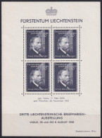 F-EX47387 LIECHTENSTEIN NO GUM 1938 STAMPS EXHIBITION JOSEF RHEINBERGER.  - ...-1912 Voorlopers