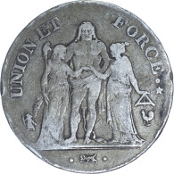 Directoire- 5 Francs Union Et Force L'an 6 (1798) Paris - 5 Francs