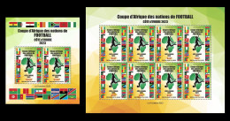 NIGER 2023 - PACK OF 2 M/S - FOOTBALL AFRICA CUP OF NATIONS COUPE D'AFRIQUE COTE D'IVOIRE - FLAGS ALGERIA ALGERIE - MNH - Afrika Cup