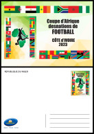 NIGER 2023 - STATIONERY CARD - FOOTBALL AFRICA CUP OF NATIONS COUPE D'AFRIQUE COTE D'IVOIRE - FLAGS ALGERIA ALGERIE - Afrika Cup