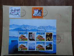China.Souvenir Sheet  + Full Set On Registered Envelope - Brieven En Documenten
