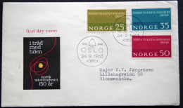 Norway 1963   INDUSTRIE TEXTILE  Minr.500-2 FDC   ( Lot 6157 ) - FDC