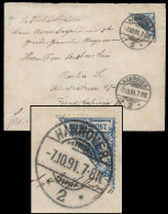 1891 DEUTSCHES REICH BRIEF EF KRONE ADLER 20Pfg Mi.48 HALBIERUNG BISECT HANNOVER N. BERLIN An MILITÄR - Storia Postale