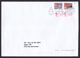 Netherlands: Cover, 2023, 4 Stamps, Ice Skating, Skate, Sleigh, Winter, Christmas Presents (much Tape Used) - Covers & Documents