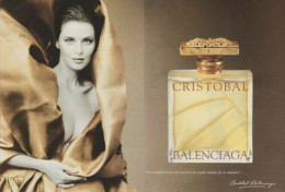 Publicité Papier - Advertising Paper - Cristobal De Balenciaga 2 Pages - Publicités Parfum (journaux)