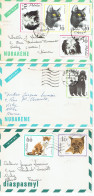 Pologne 3 Lettres Affranchies Avec Timbres Chiens Et Chats N° 1232-1233 1237 1234-1235 Laboatoire Dyaspasmyl - Covers & Documents