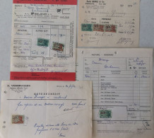 FISCAUX BELGIQUE 4 Factures  1952 - Documents