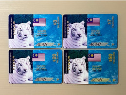 Mint USA UNITED STATES America ACMI Prepaid Telecard Phonecard, Endangered Species Series Tiger, Set Of 4 Mint Cards - Autres & Non Classés