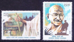 INDIA 2019 Mahatma Gandhi Ahimsa Parmo Dharma Dove Peace Set MNH P.O Fresh & Fine - Neufs